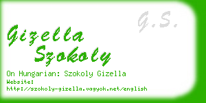 gizella szokoly business card